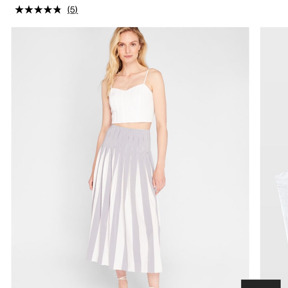 Club Monaco pintuck bandeau chemise Grey - NWT - Size XS